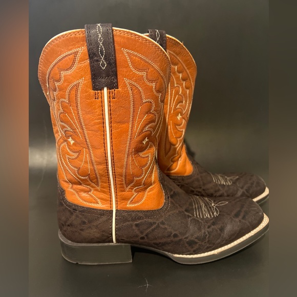 Ariat Leather Quickdraw Square Toe Western Cowboy Boots Brown Size 6 - Picture 5 of 13